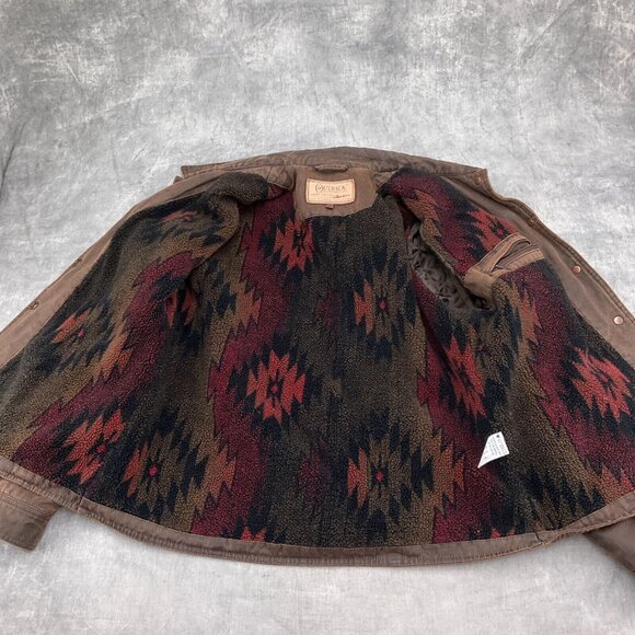 Outback Jacket Women Large Brown Los Mesa Acrylic Southwestern Sherpa Equestrian - Picture 5 of 13